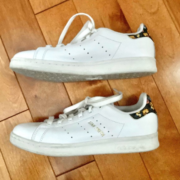 Adidas Stan Smith Floral White/Gold Sneakers Size 6 - Picture 13 of 16